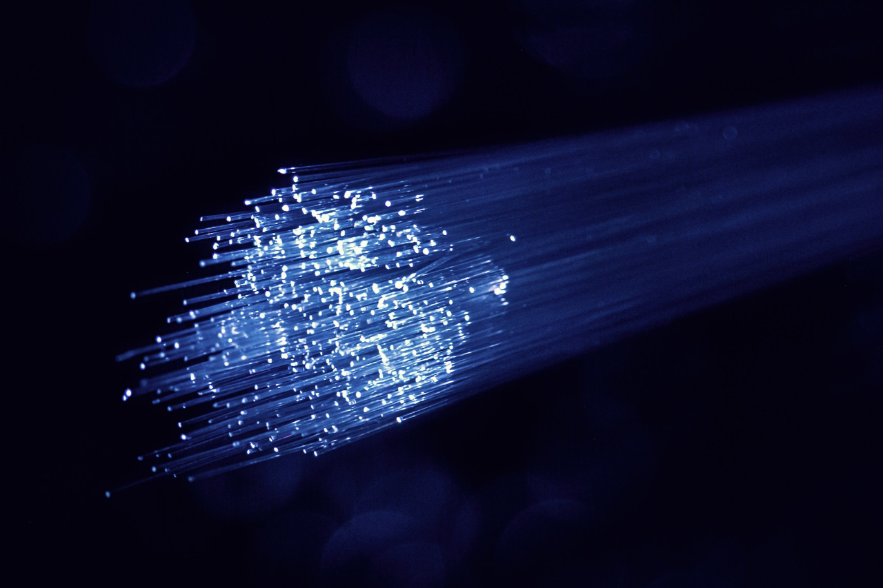 Illuminated ends of fiber optic cables | Fiber Optic Internet