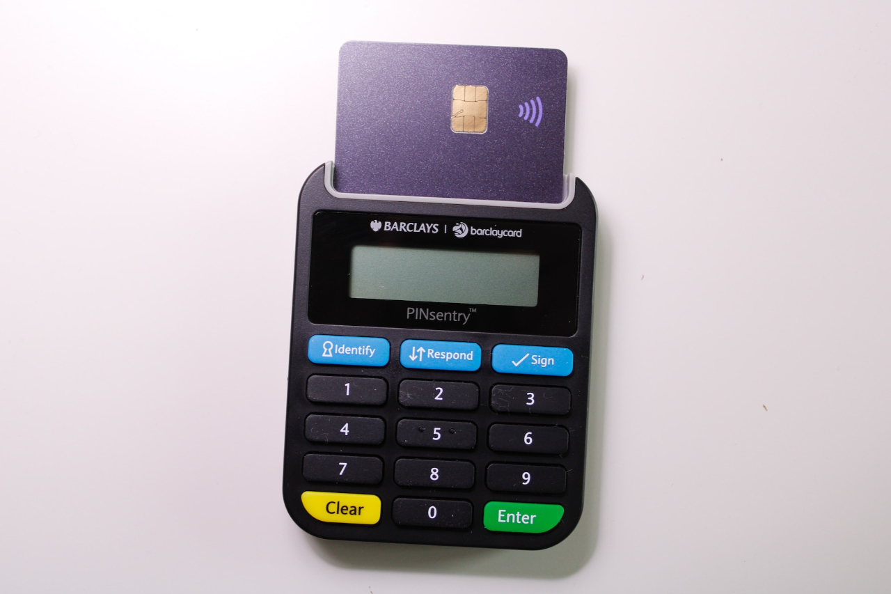 Barclays PINsentry card reader and bank card | Cost Efficient Cloud Storage