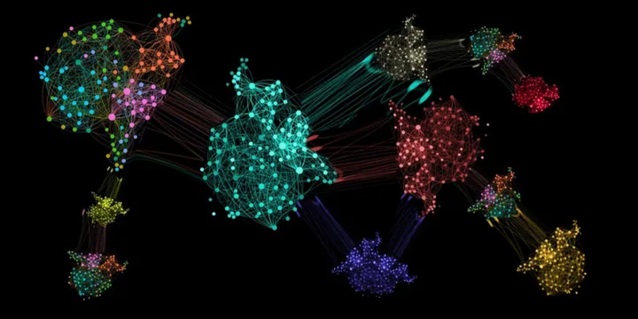 clusters of networks in different colors connected to each other | AI Cluster